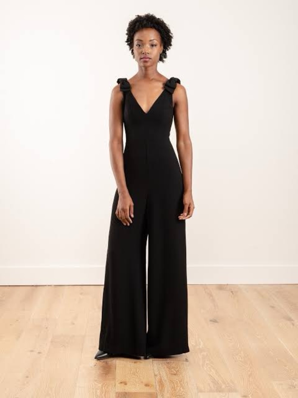 Zimmermann Espionage Bow Wide Leg Jumpsuit - Black